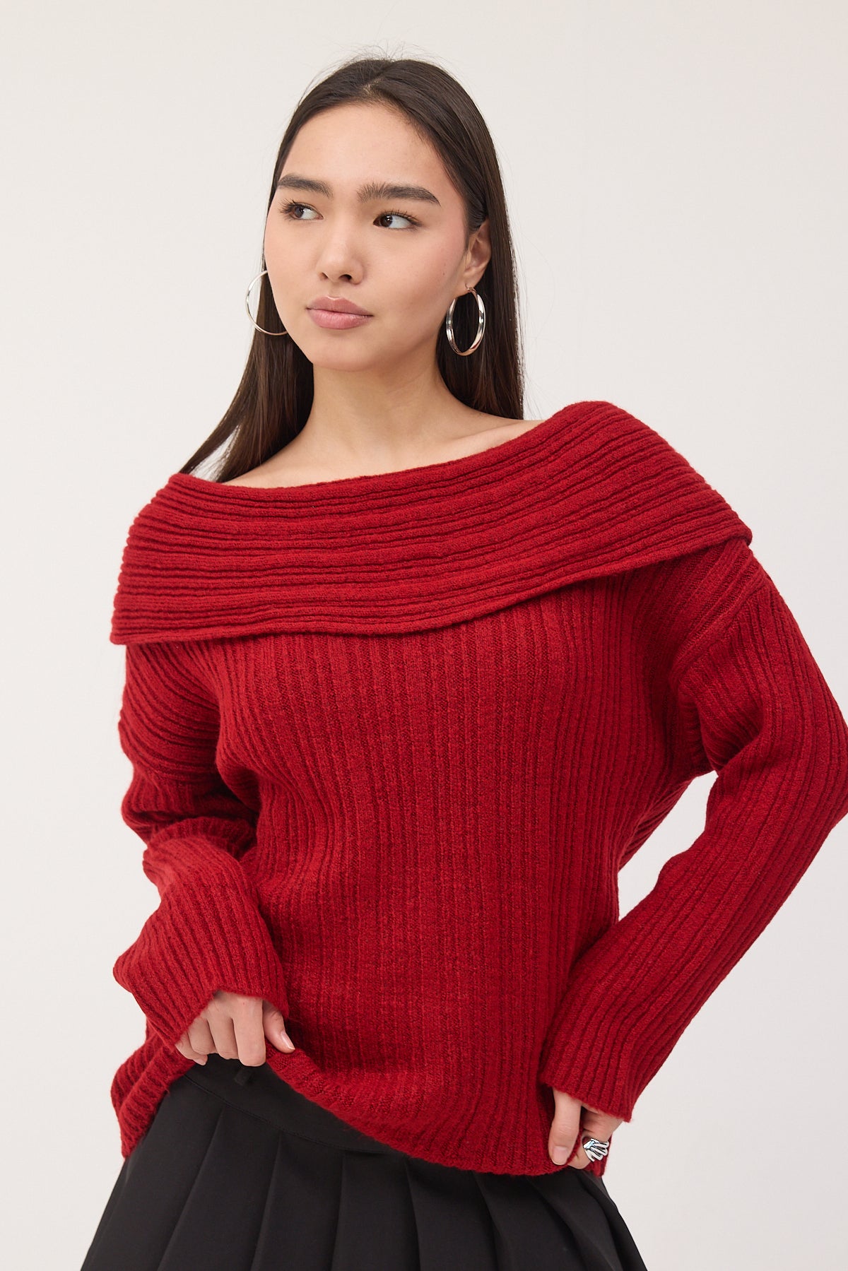 Burgundy_Boat-Neck-Long-Sleeve-Knit-Sweater-addax