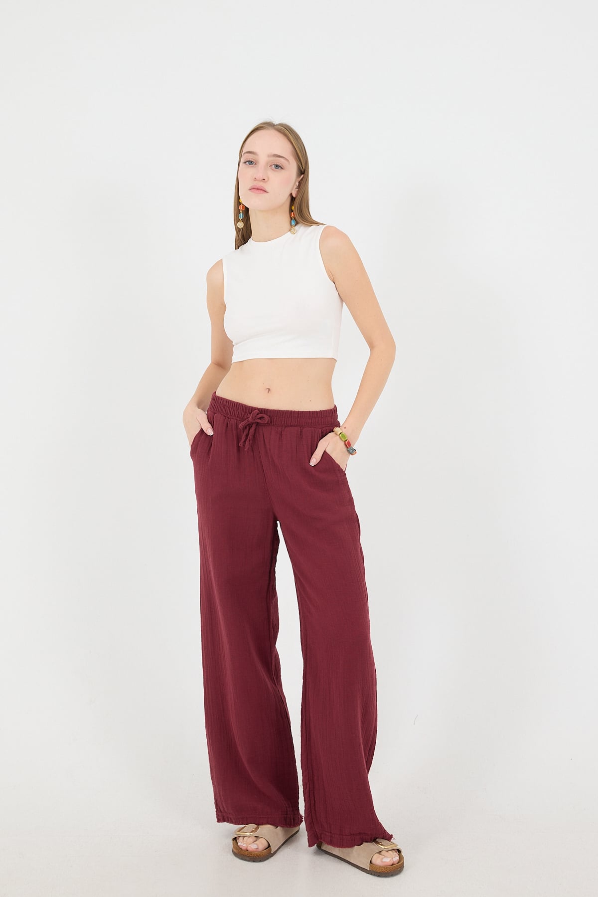 Burgundy_Wide-Leg-Trousers-With-Elastic-Waist-addax