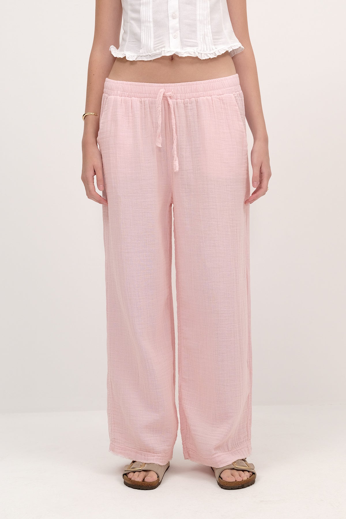 Wide-Leg Trousers With Elastic Waist