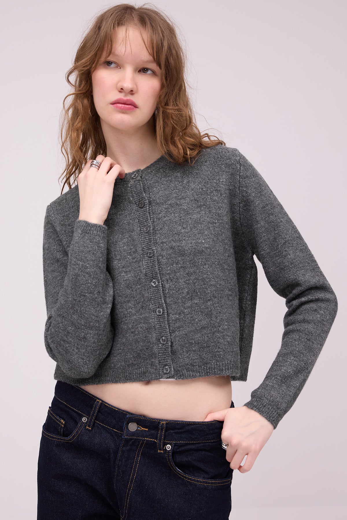 Charcoal_Crew-Neck-Buttoned-Knitwear-Cardigan-addax