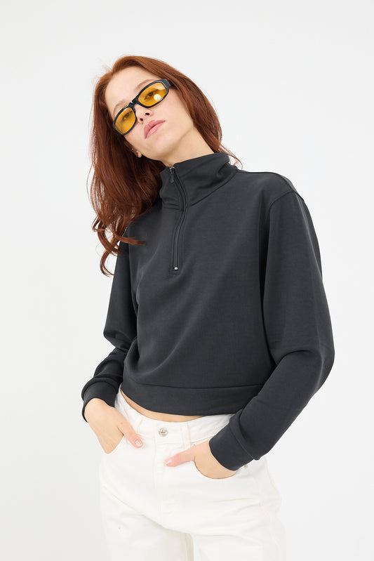 Black_High-Neck-Half-Zip-Modal-Sweatshirt-addax