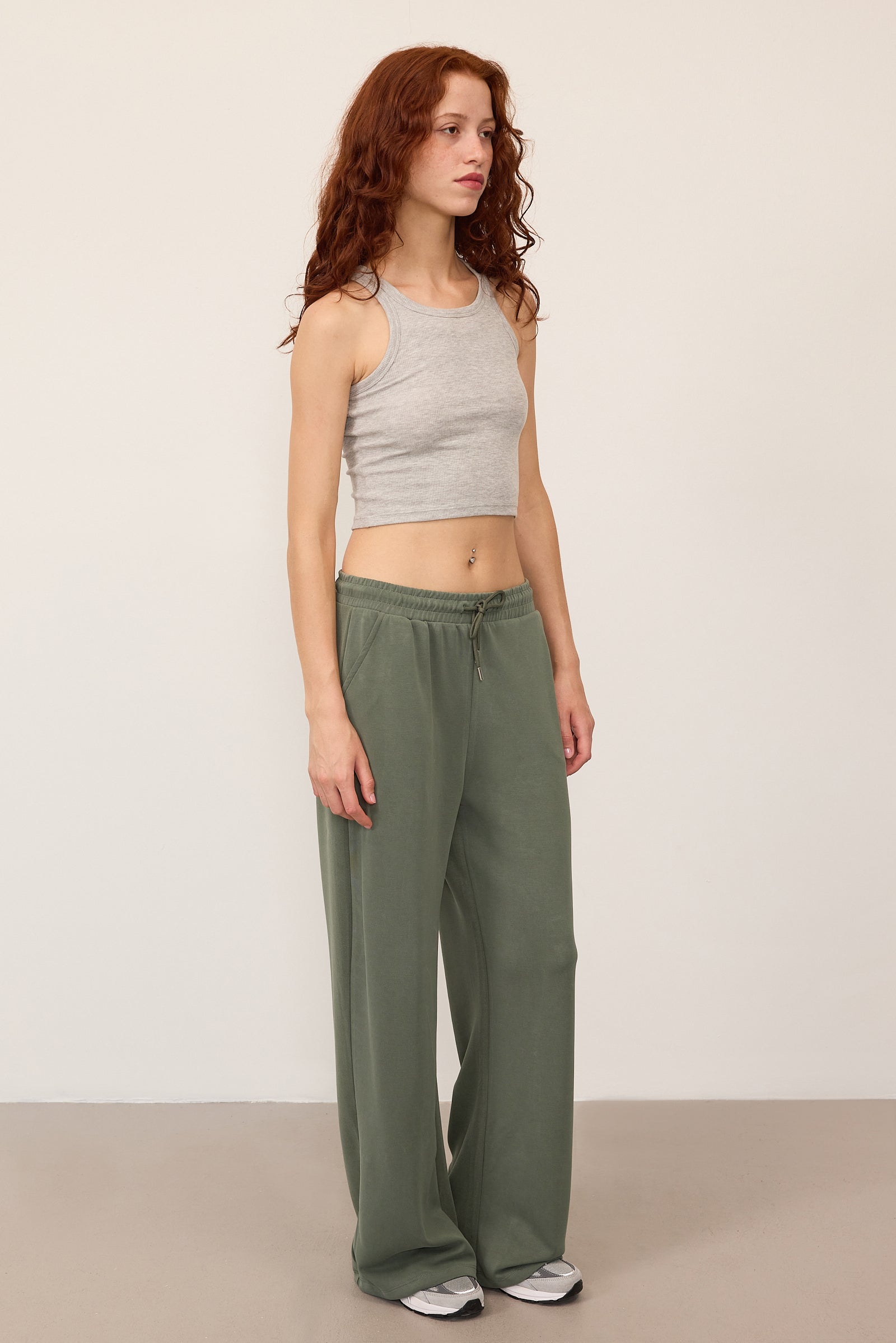 Khaki_Elastic-Waist-Modal-Sweatpants-addax