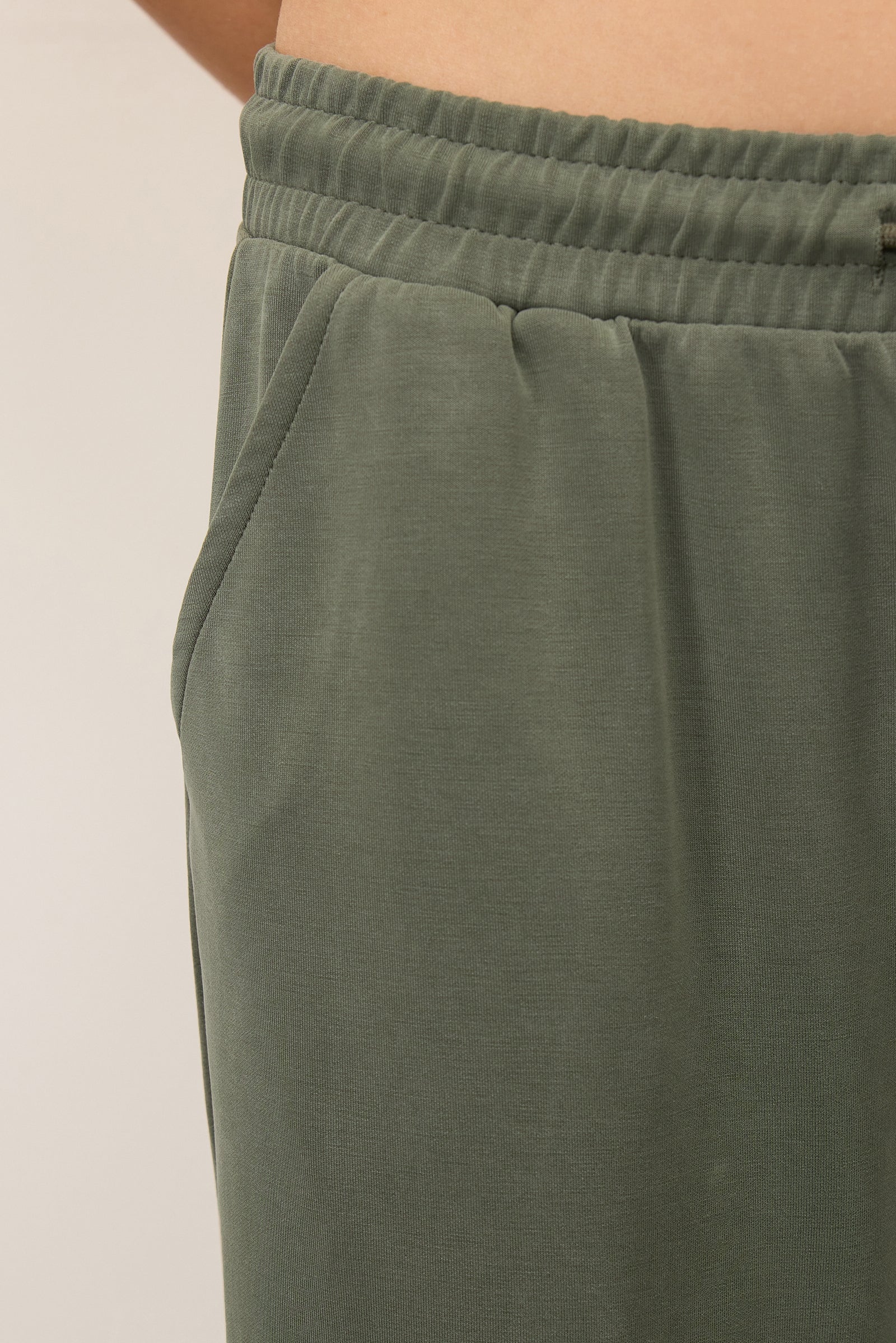 Khaki_Elastic-Waist-Modal-Sweatpants-addax