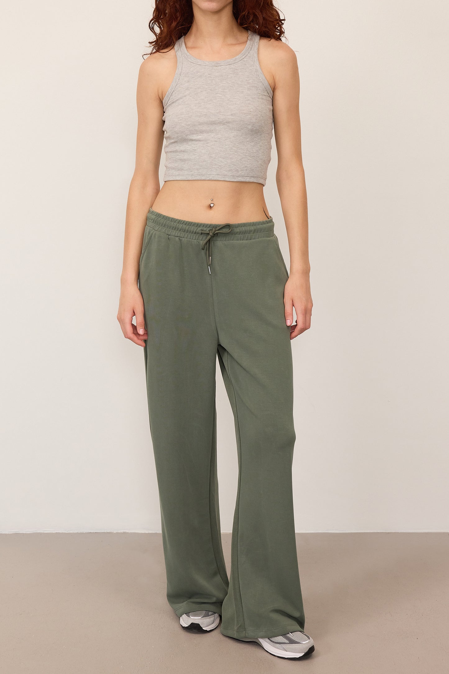 Khaki_Elastic-Waist-Modal-Sweatpants-addax