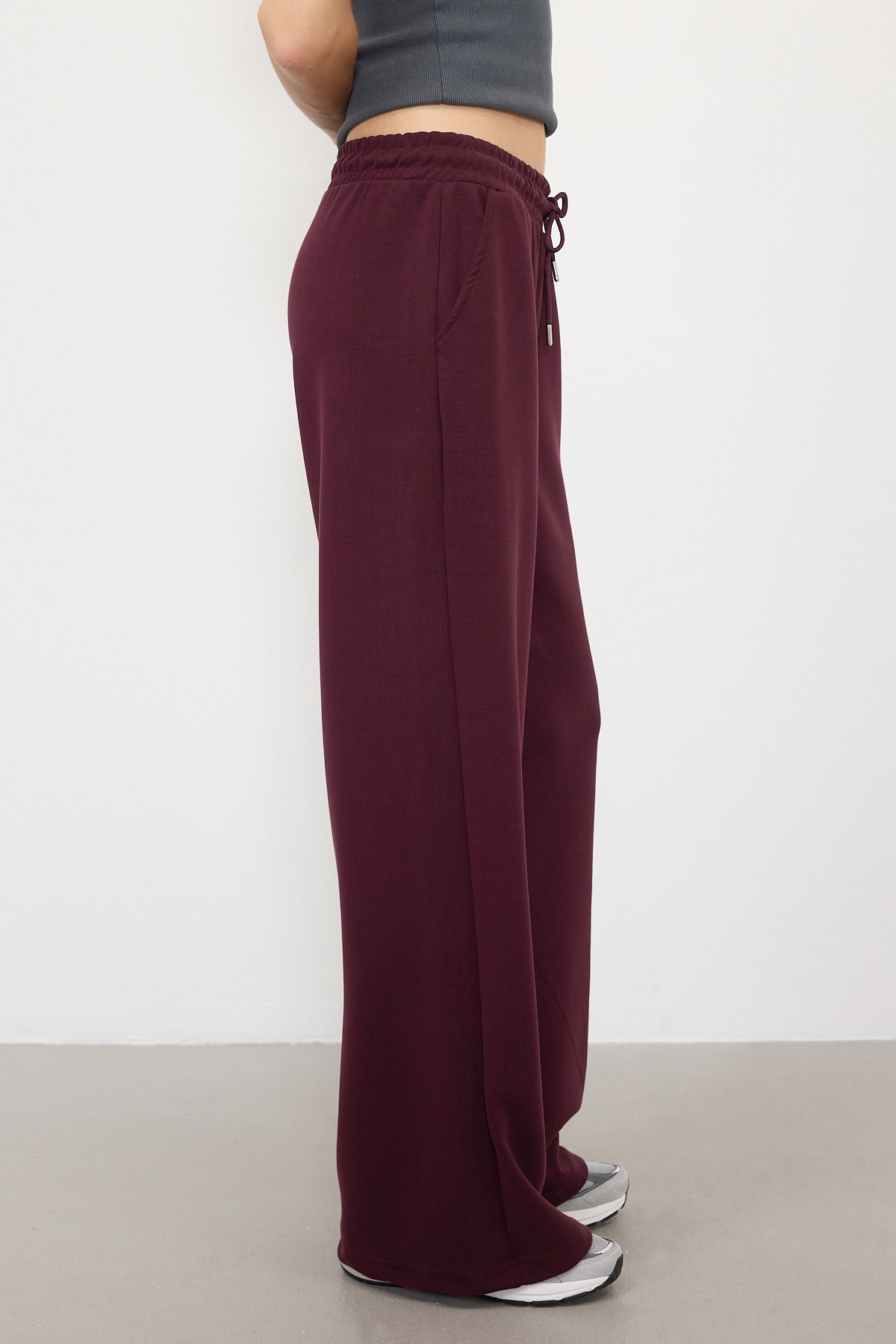 Burgundy_Elastic-Waist-Modal-Sweatpants-addax