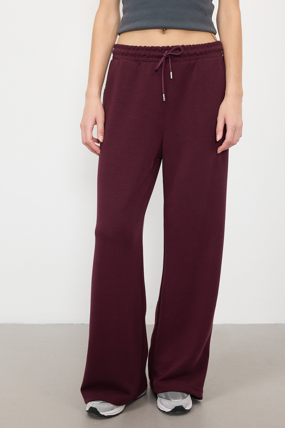 Burgundy_Elastic-Waist-Modal-Sweatpants-addax