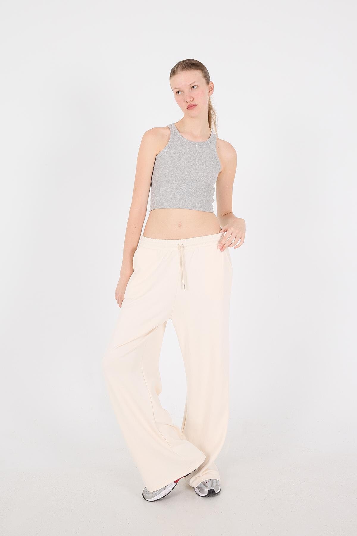 Ecru_Elastic-Waist-Modal-Sweatpants-addax