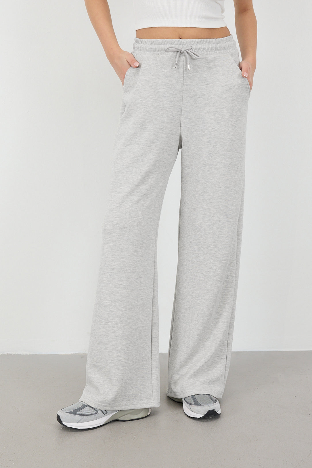Grey-Melange_Elastic-Waist-Modal-Sweatpants-addax