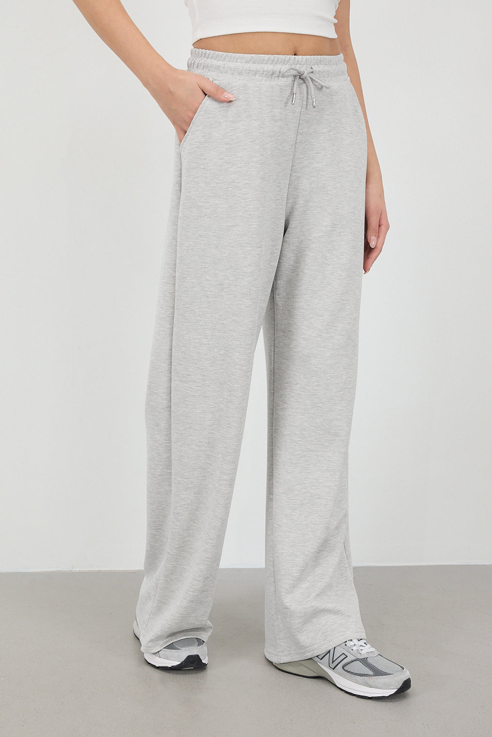 Grey-Melange_Elastic-Waist-Modal-Sweatpants-addax