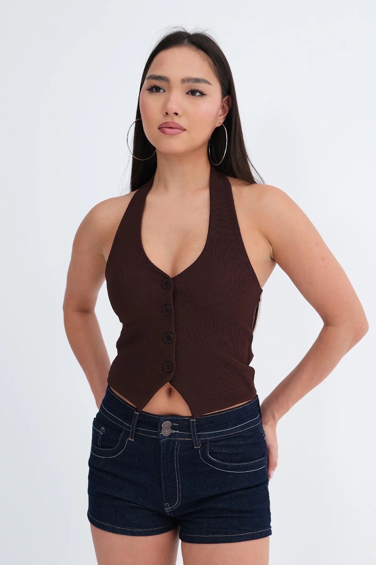 Brown_Neck-Buttoned-Vest-addax