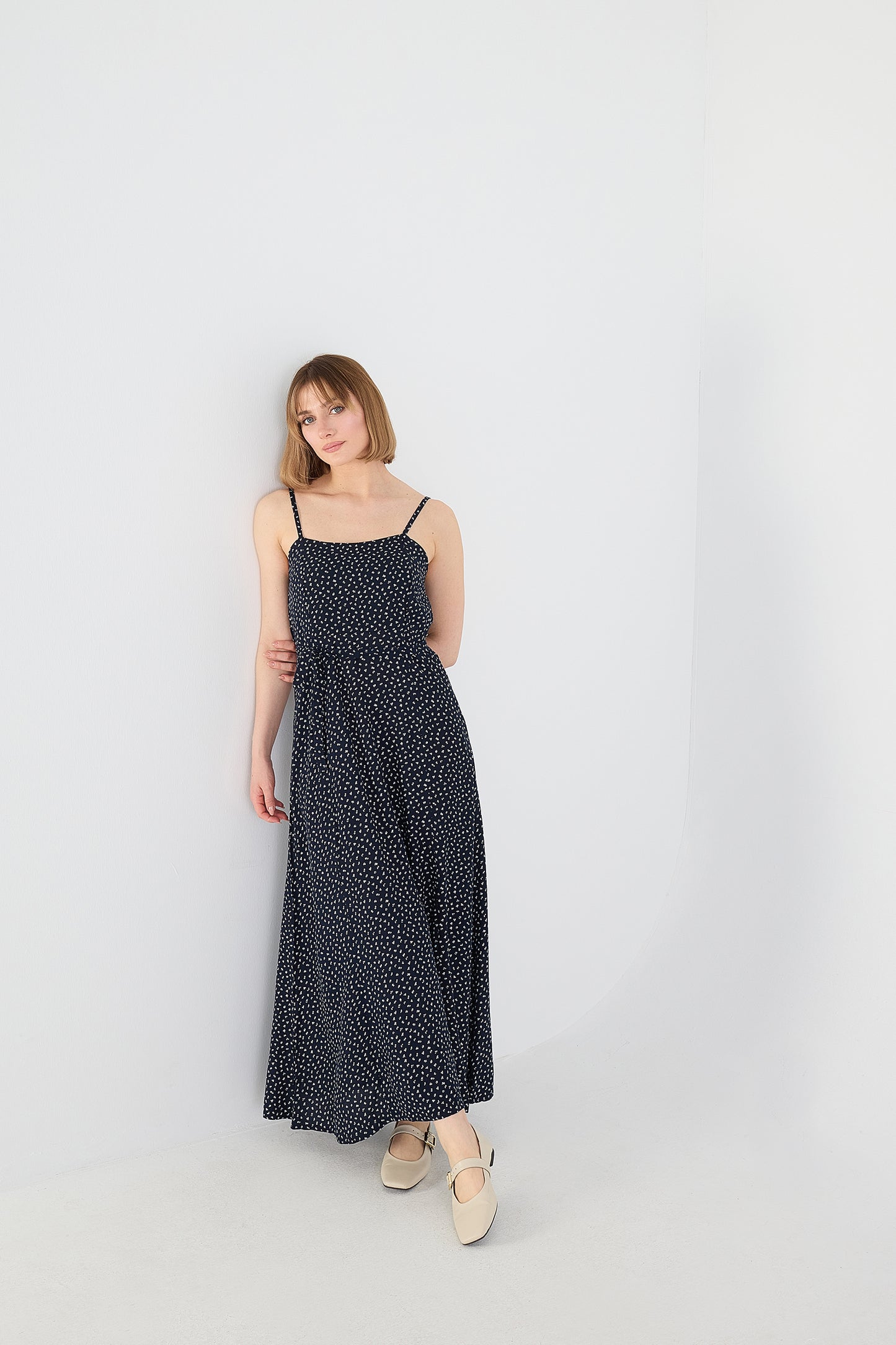 Night-Blue_Long-Dress-With-Printed-addax