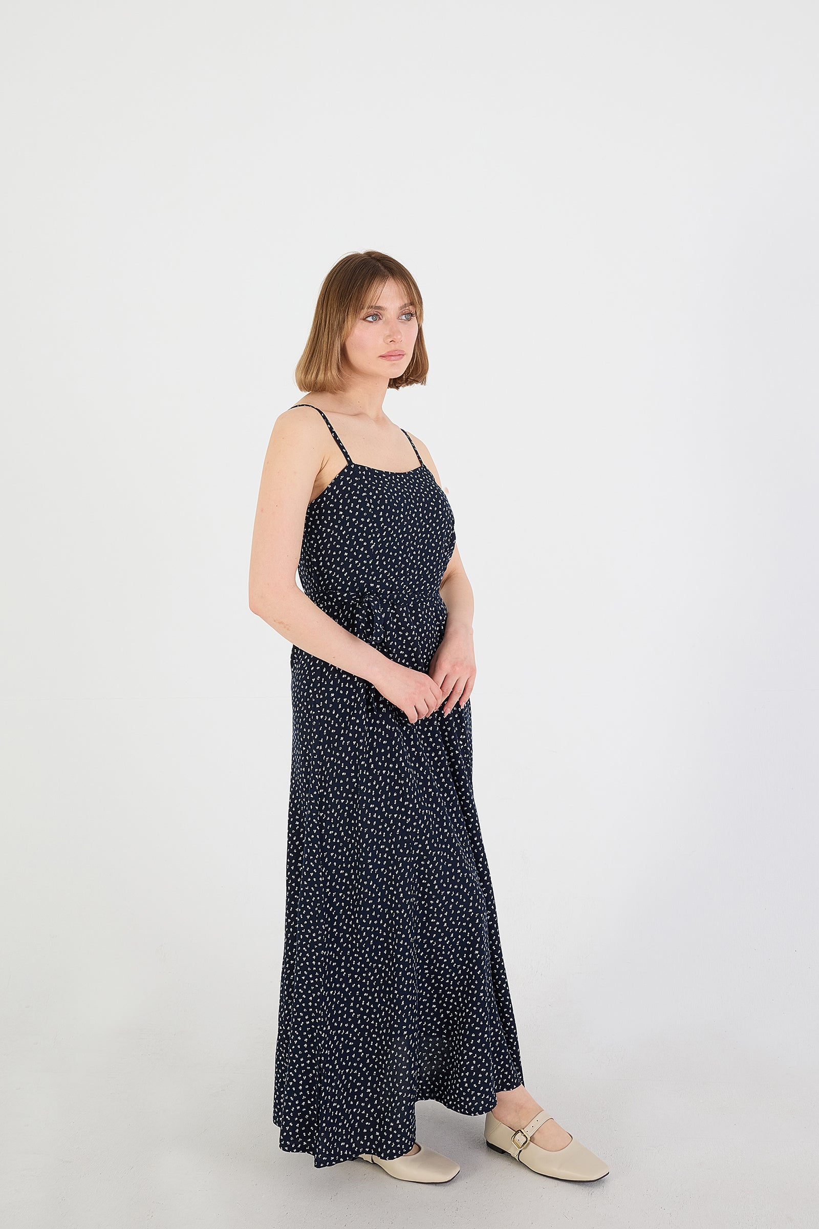 Night-Blue_Long-Dress-With-Printed-addax
