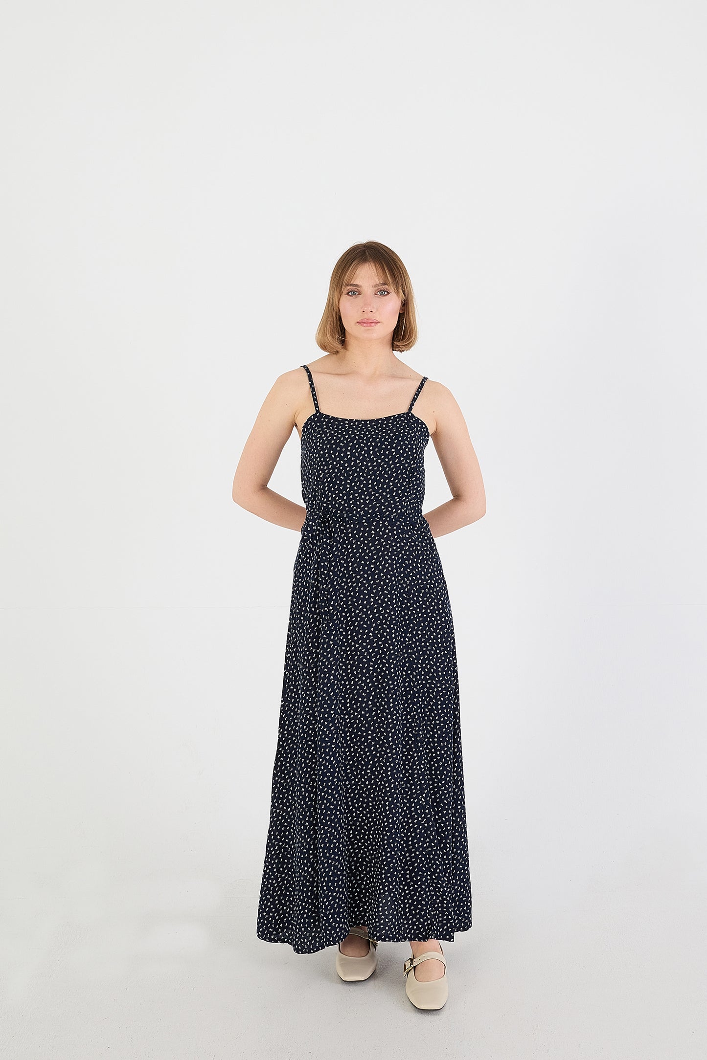 Night-Blue_Long-Dress-With-Printed-addax