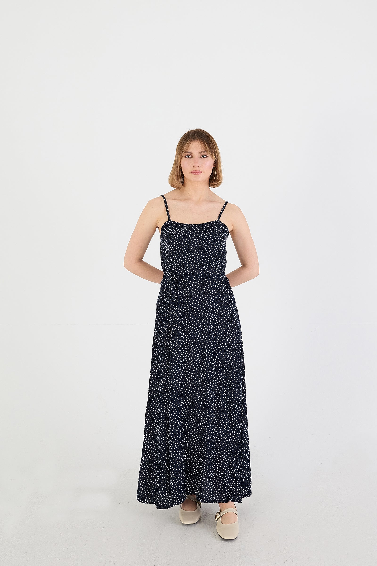 Night-Blue_Long-Dress-With-Printed-addax