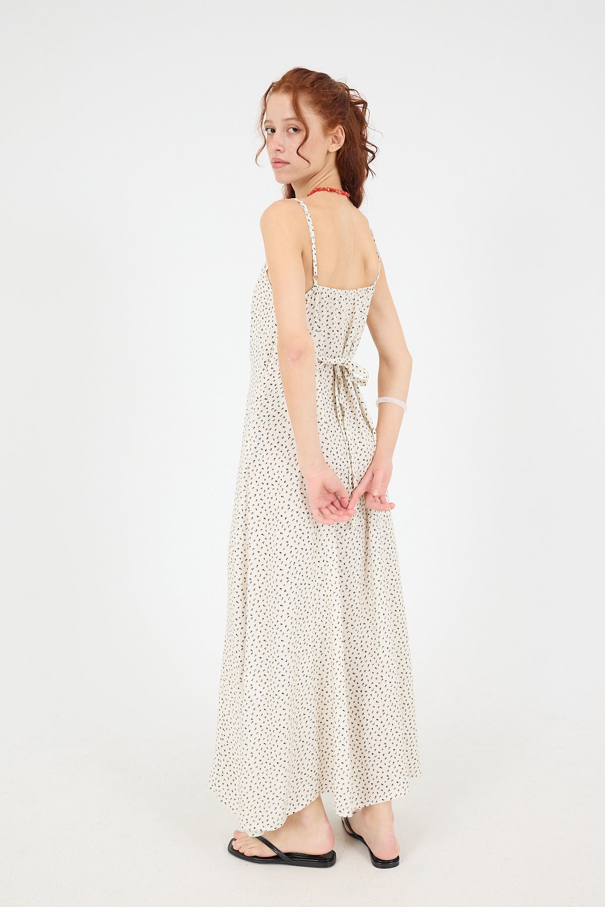 Ecru_Long-Dress-With-Printed-addax