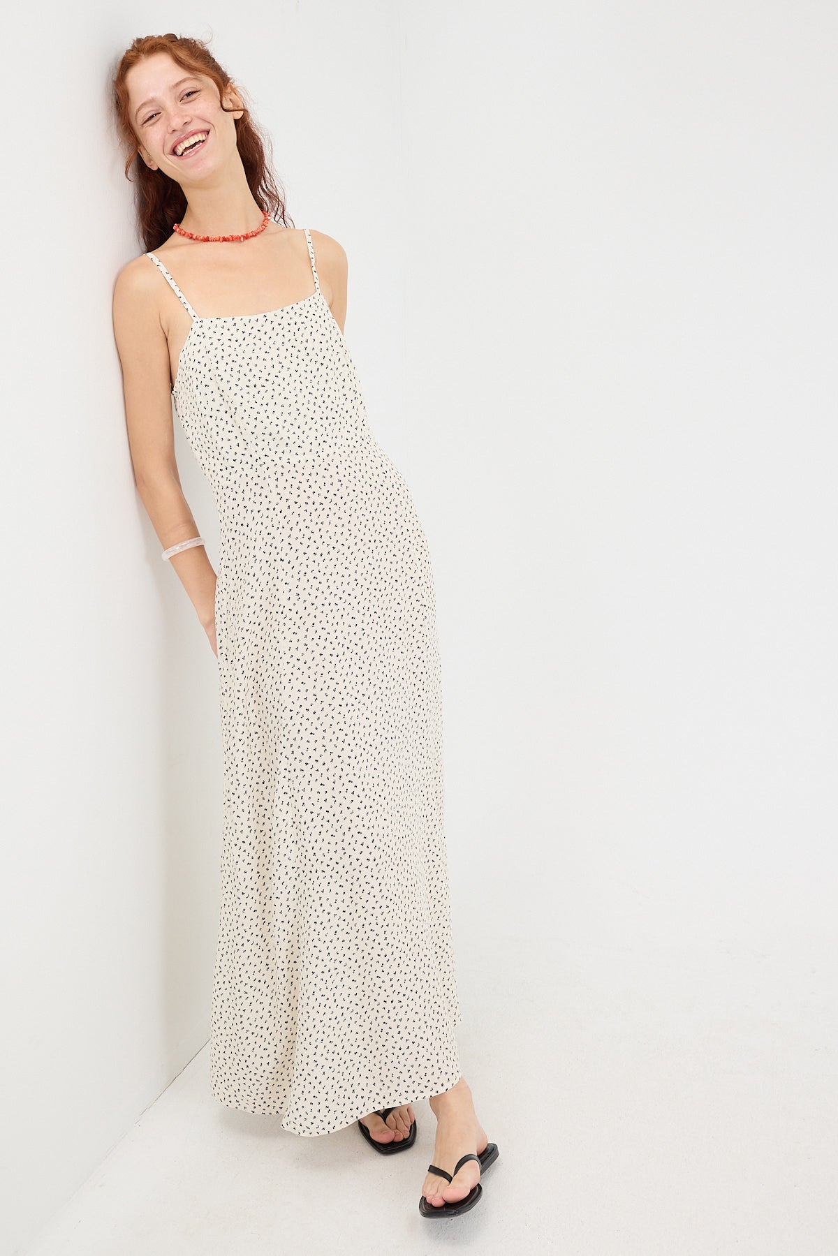 Ecru_Long-Dress-With-Printed-addax