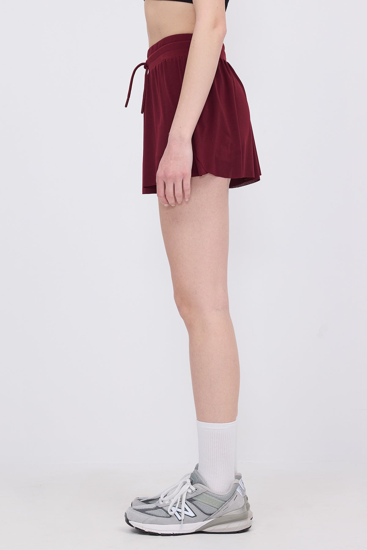 Burgundy_Shorts-With-Elastic-Waist-addax