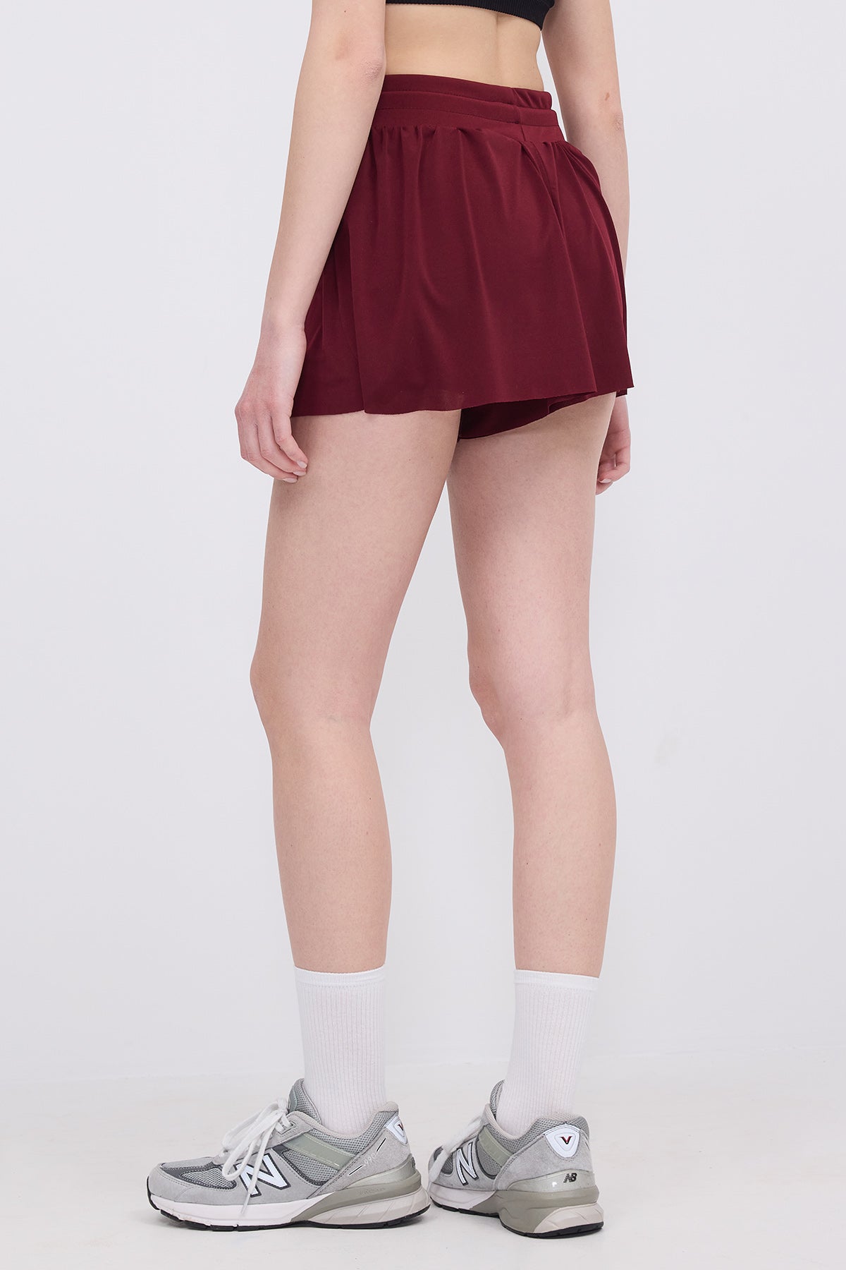 Burgundy_Shorts-With-Elastic-Waist-addax