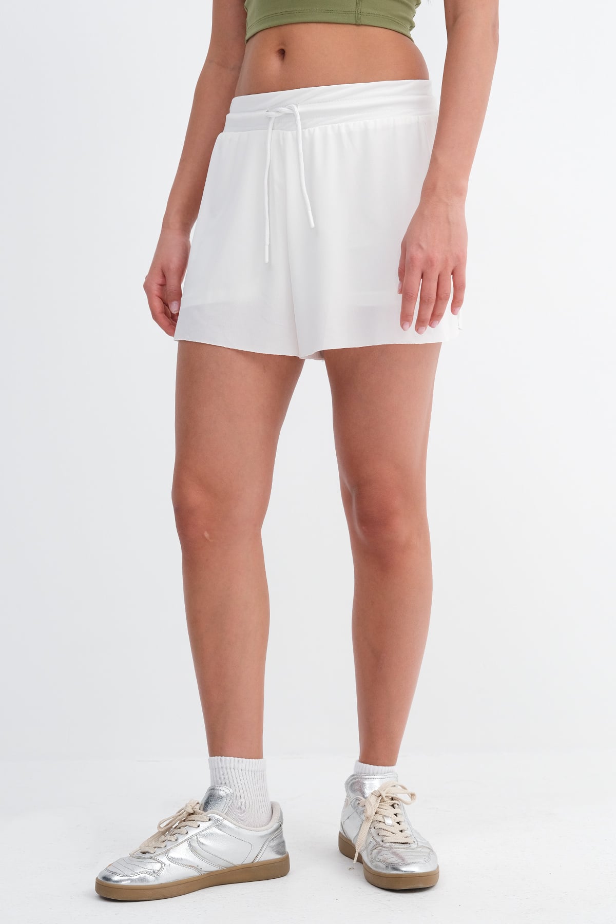 Ecru_Shorts-With-Elastic-Waist-addax