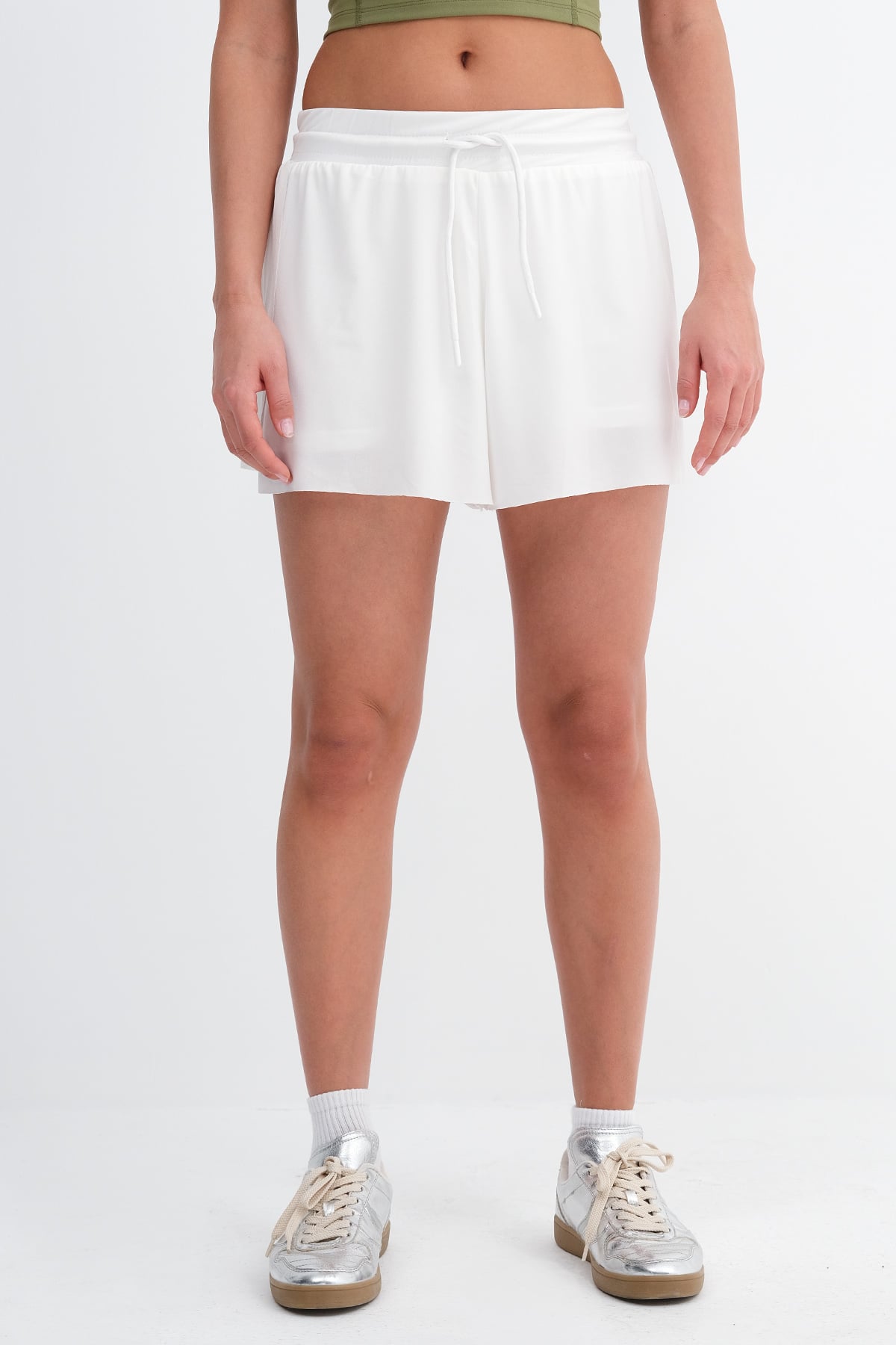 Ecru_Shorts-With-Elastic-Waist-addax