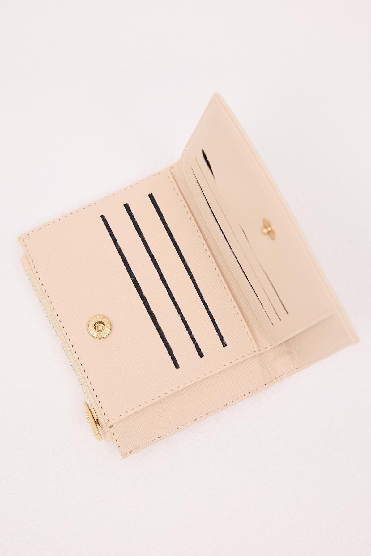 Beige_Zippered-Snap-Closure-Wallet-addax