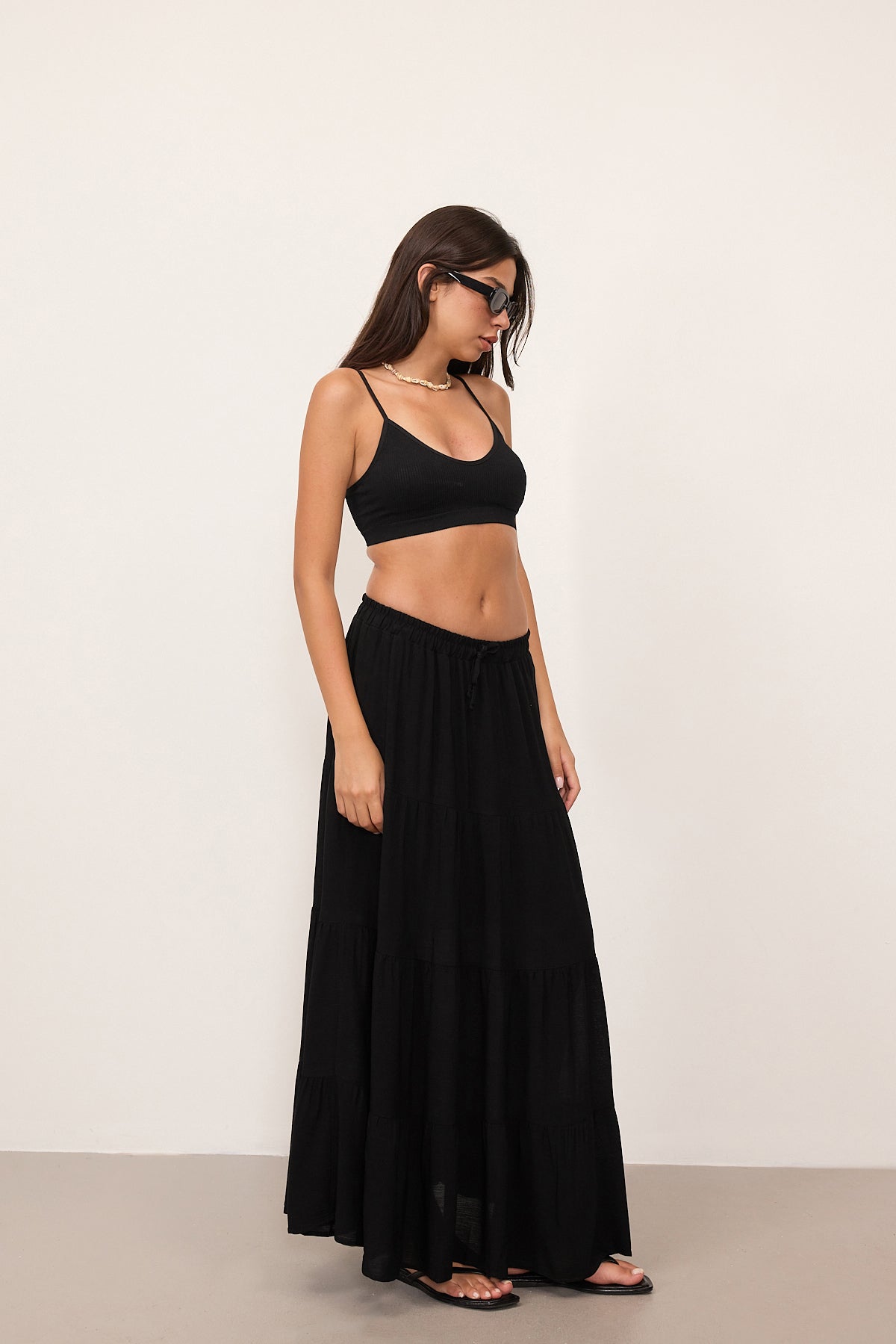Black_Long-Skirt-With-Elastic-Waist-addax