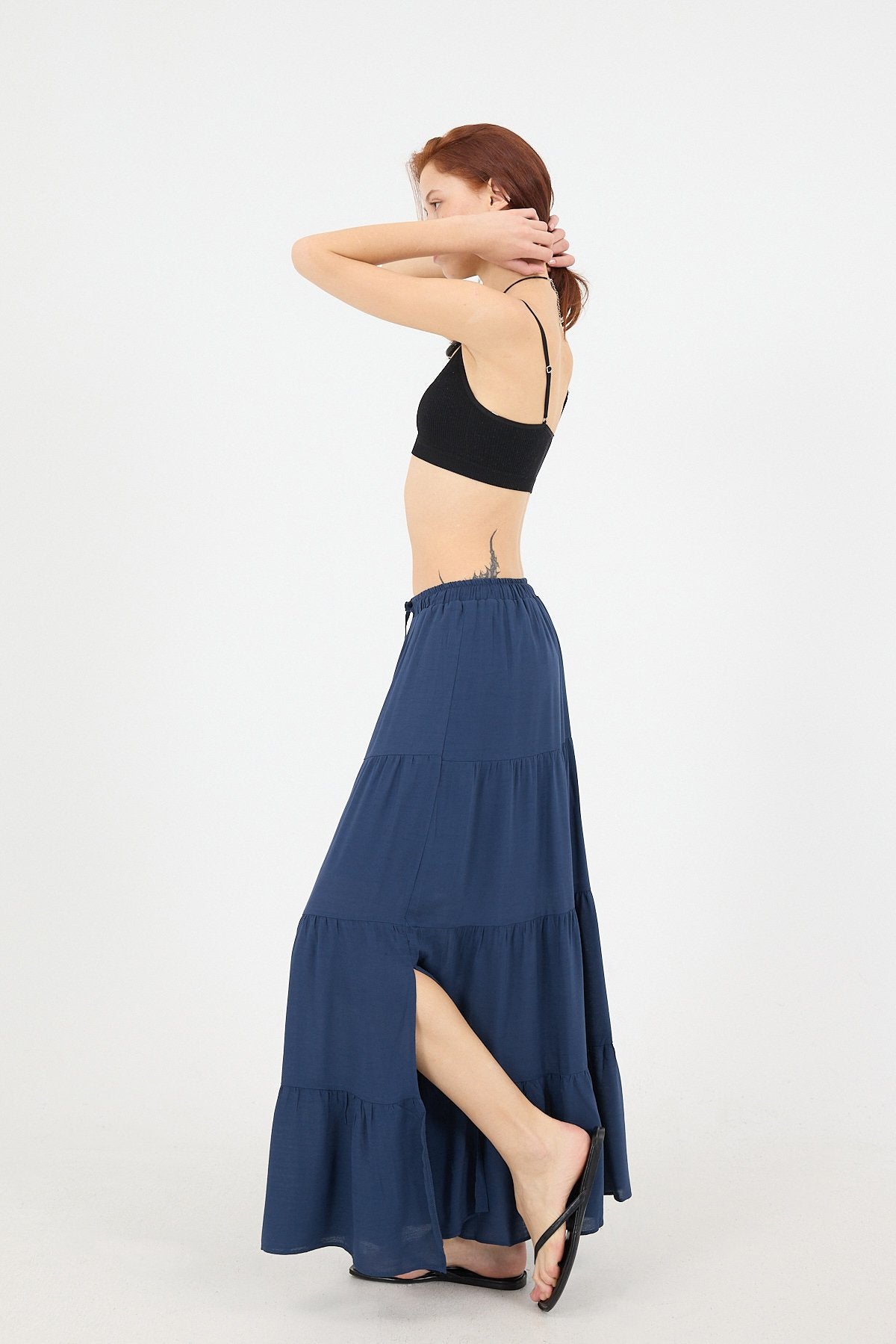 Night-Blue_Long-Skirt-With-Elastic-Waist-addax