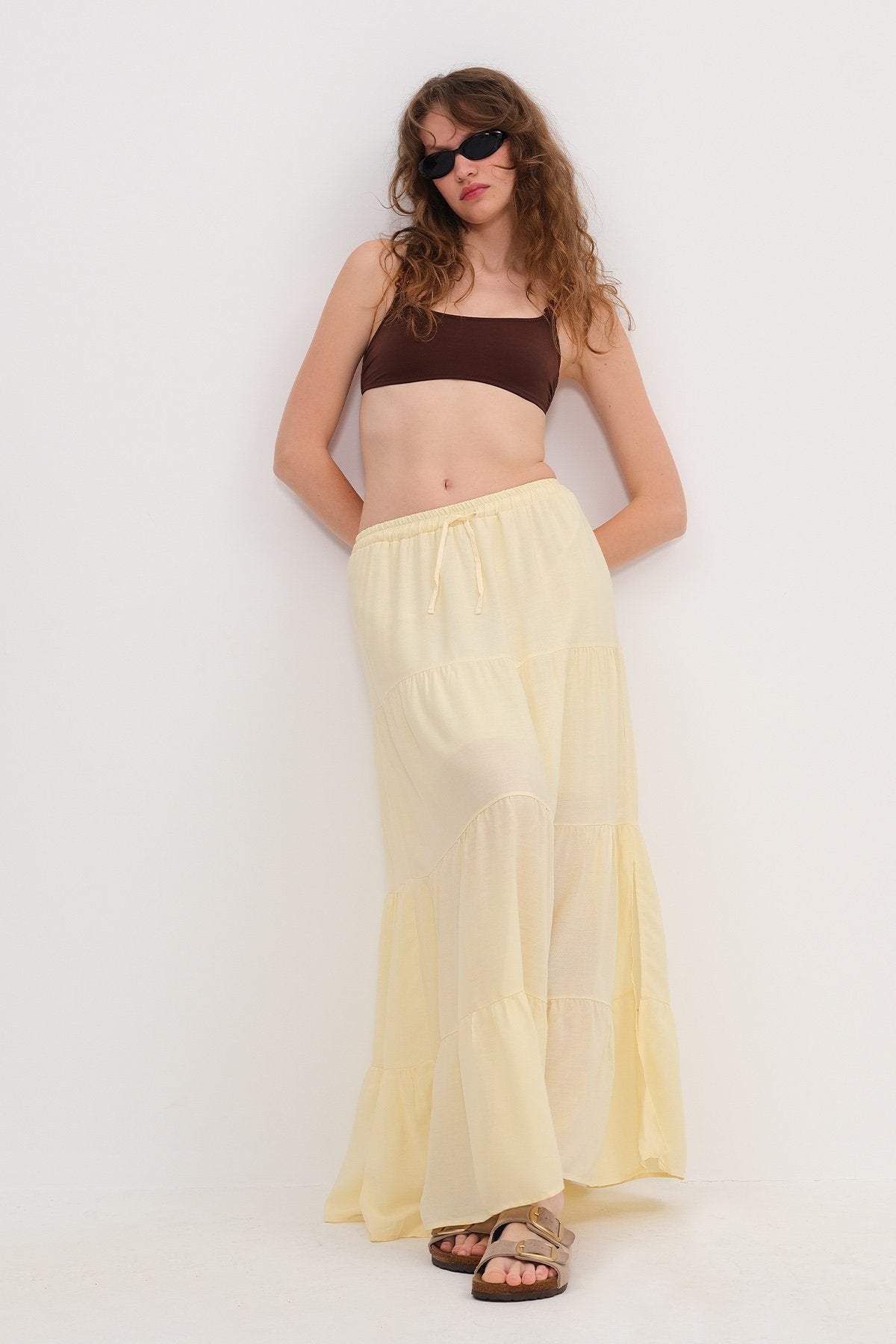 Light-Yellow_Long-Skirt-With-Elastic-Waist-addax