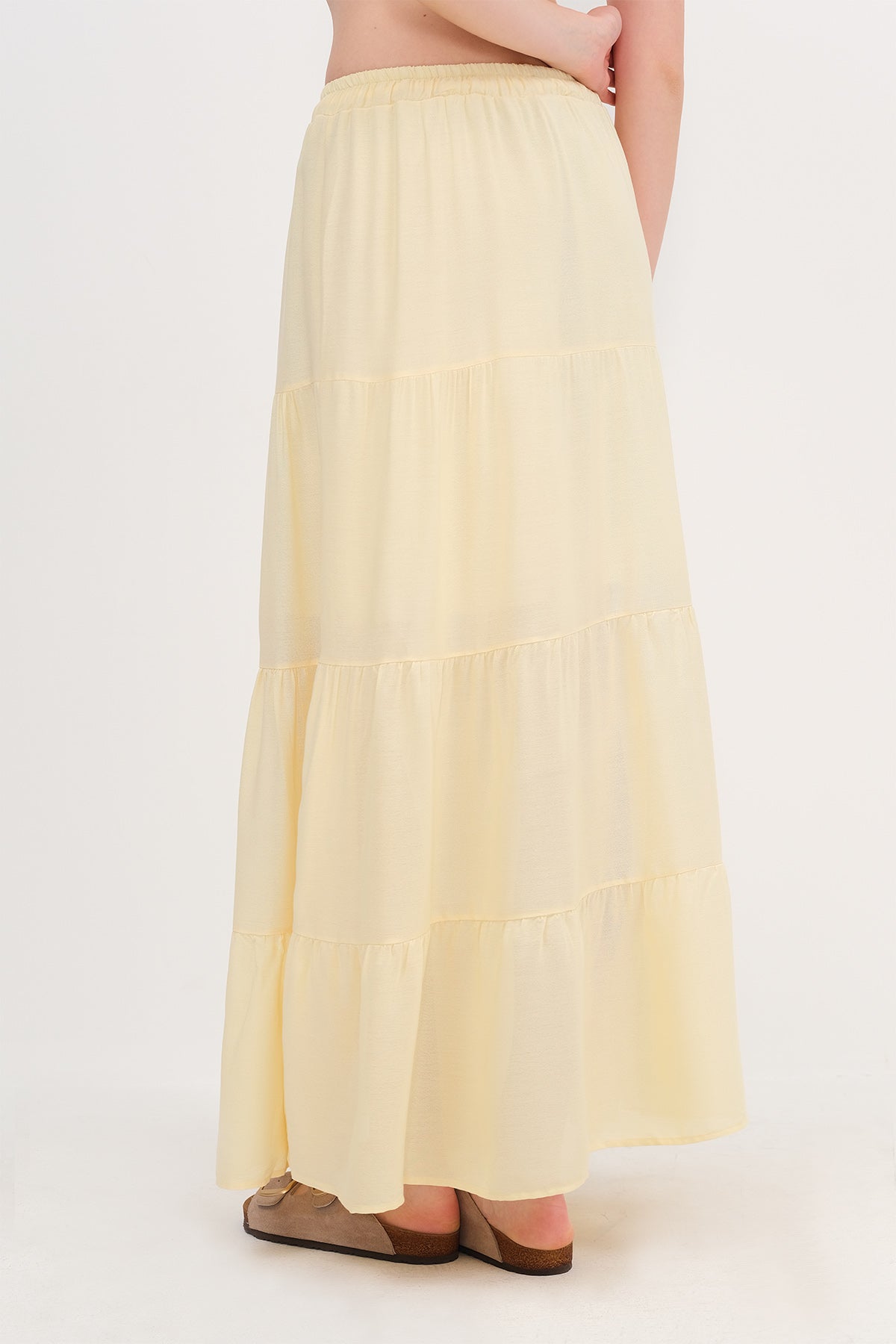 Light-Yellow_Long-Skirt-With-Elastic-Waist-addax