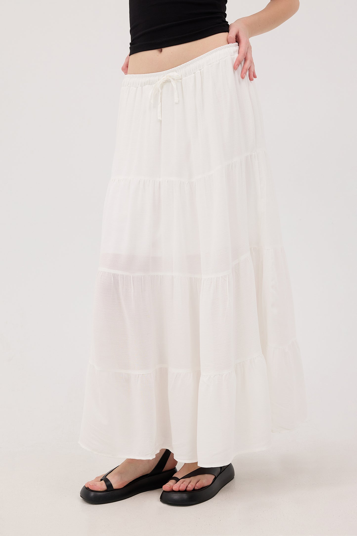 Ecru_Long-Skirt-With-Elastic-Waist-addax
