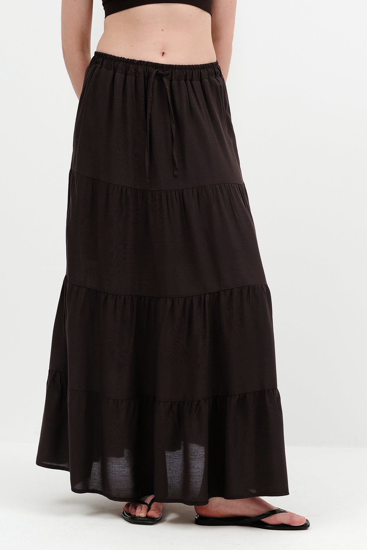 Soft-Brown_Long-Skirt-With-Elastic-Waist-addax