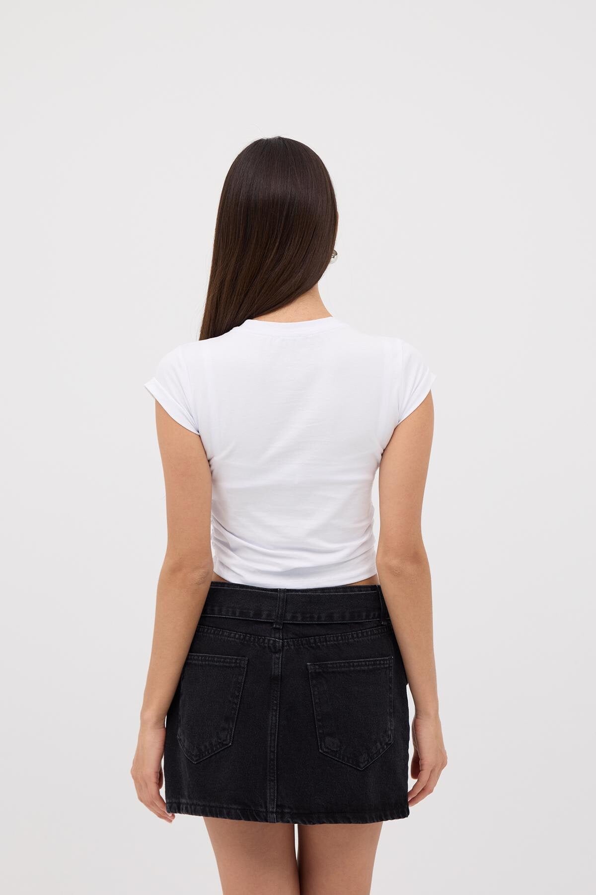 White_Crew-Neck-Side-Gathered-Blouse-addax