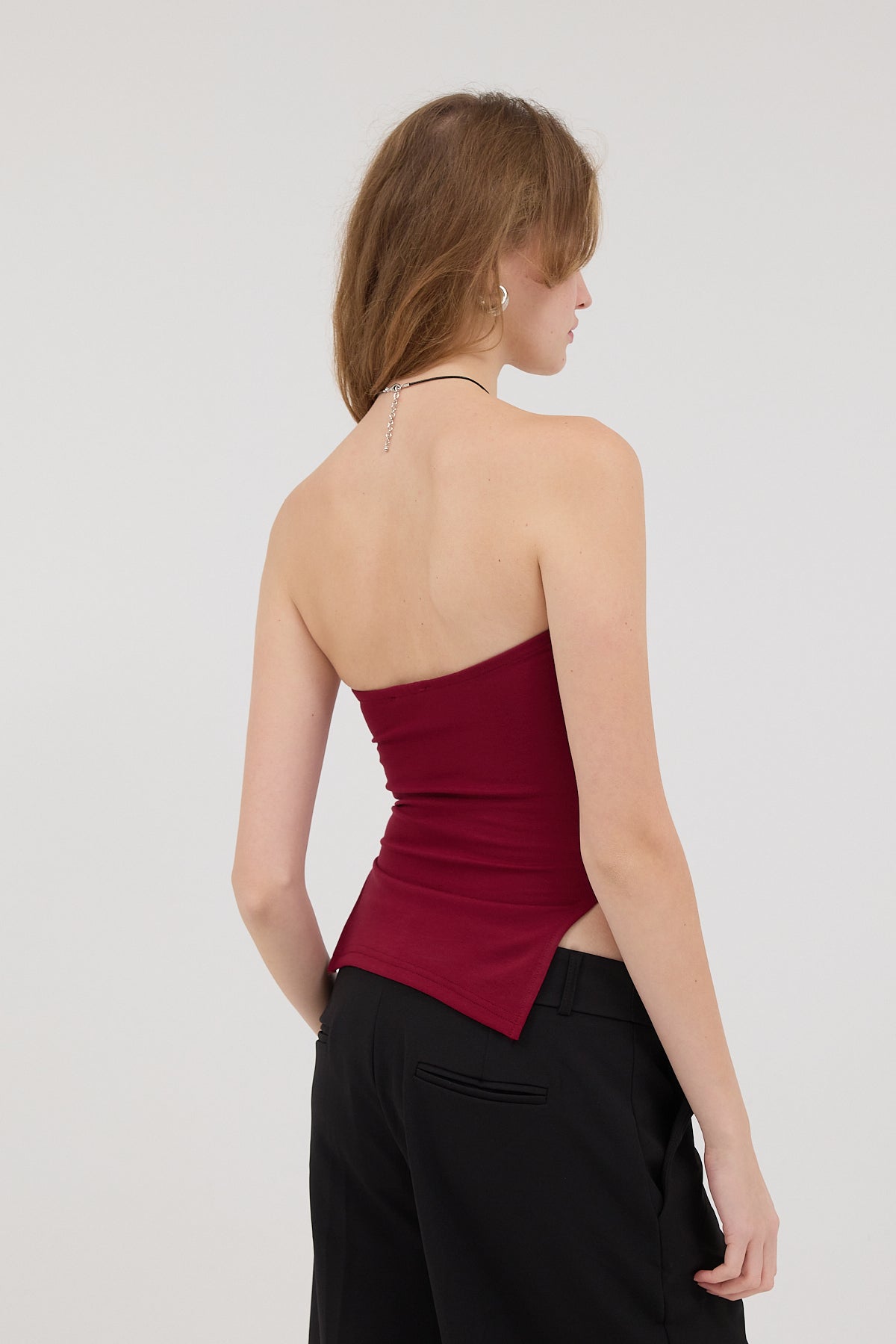Burgundy_Strapless-Gathered-Bustier-addax