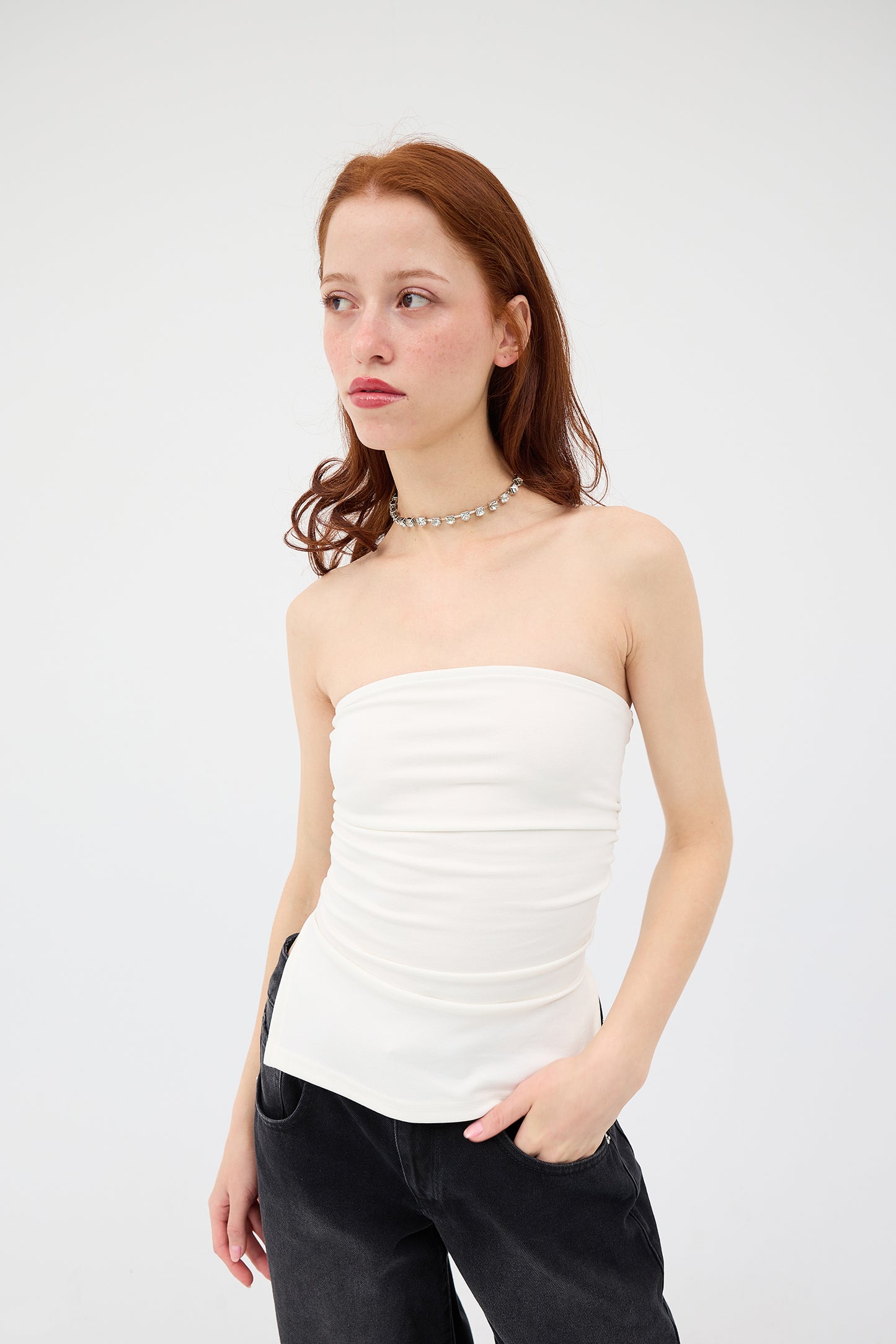 Ecru_Strapless-Gathered-Bustier-addax