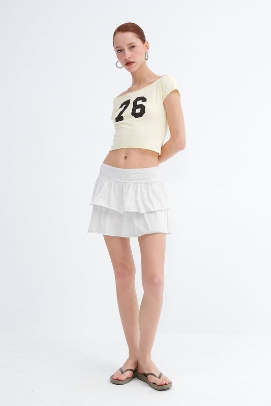 Snow-Melange_Elastic-Waist-Ruffle-Mini-Skirt-addax