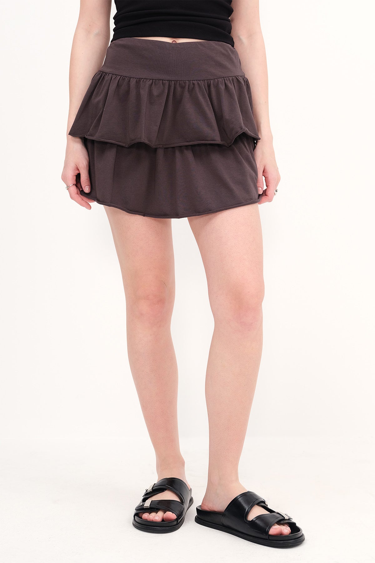 Soft-Brown_Elastic-Waist-Ruffle-Mini-Skirt-addax