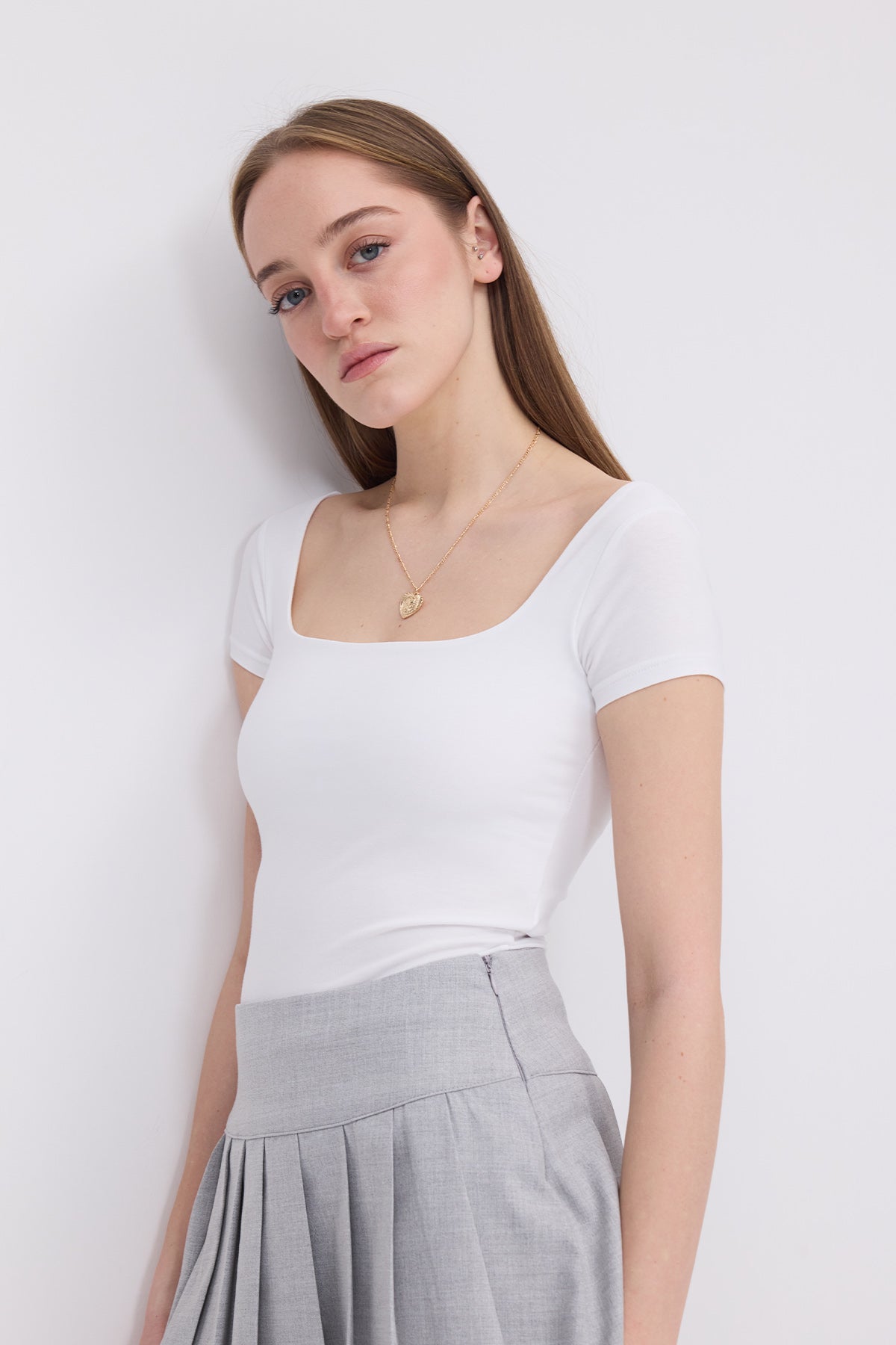 White_Square-Neck-Short-Sleeve-Blouse-addax