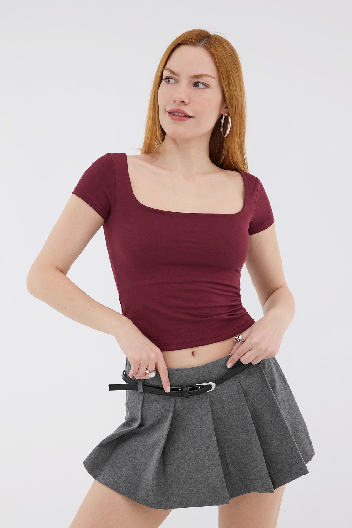 Light-Burgundy_Square-Neck-Short-Sleeve-Blouse-addax