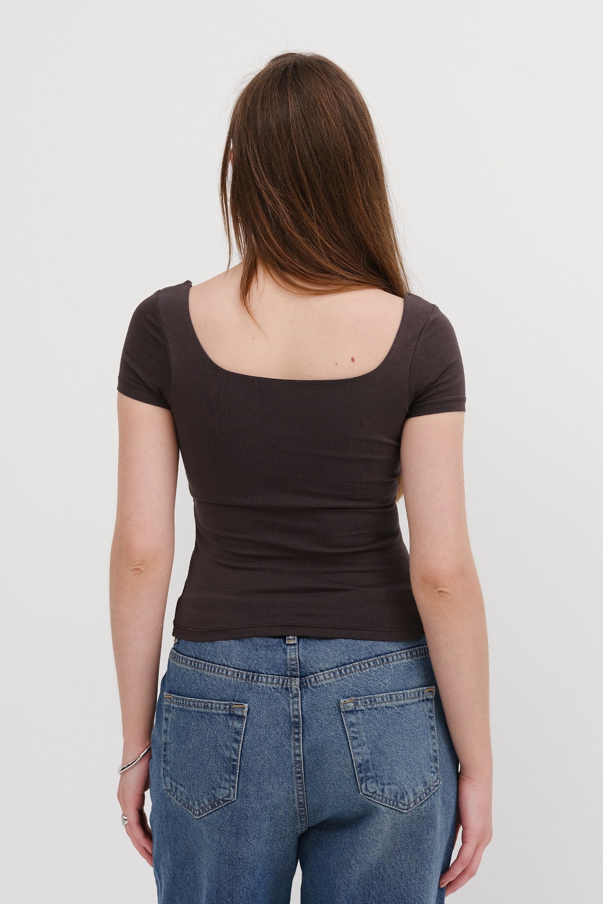 Soft-Brown_Square-Neck-Short-Sleeve-Blouse-addax