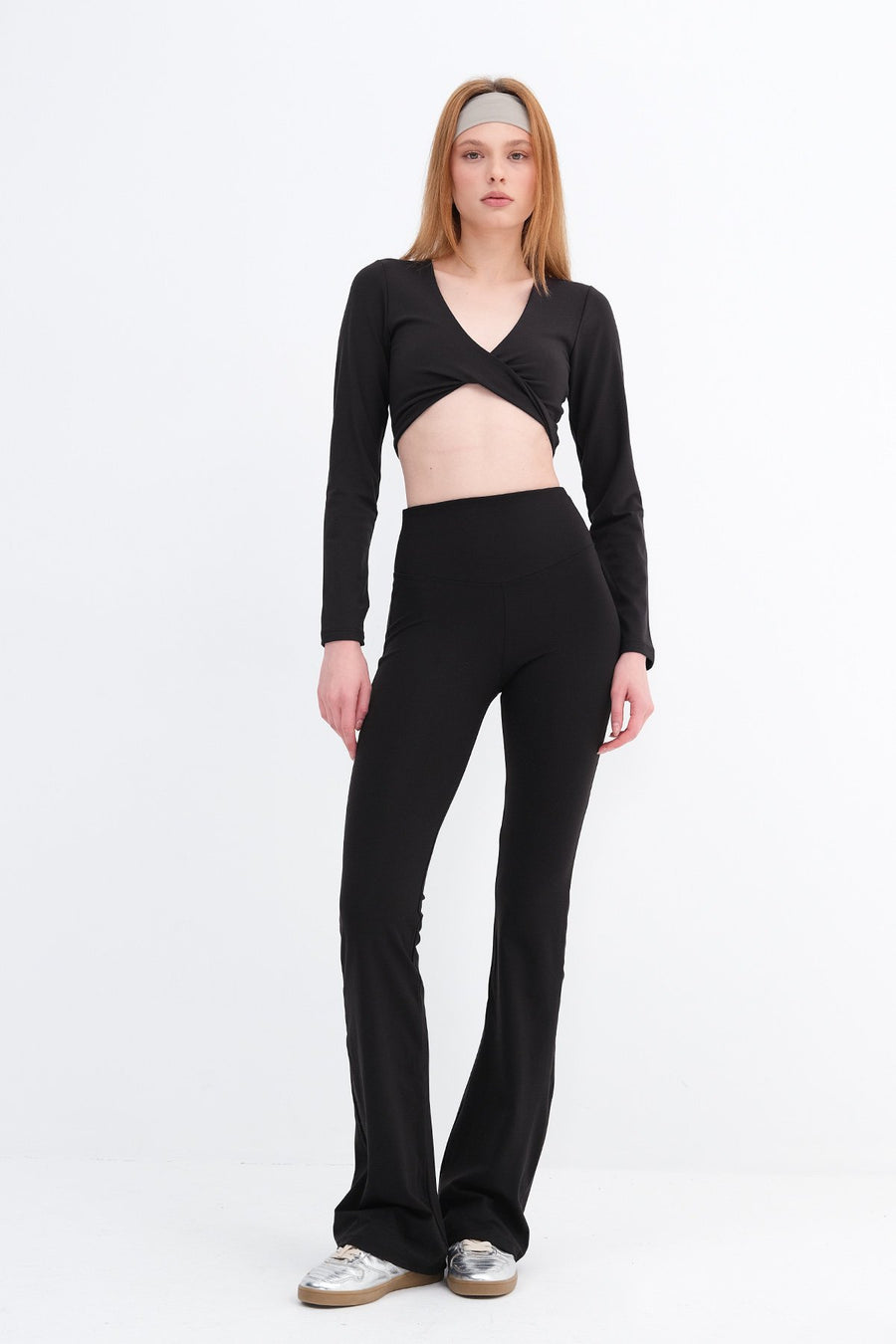 High Waist Flare Leg Tights
