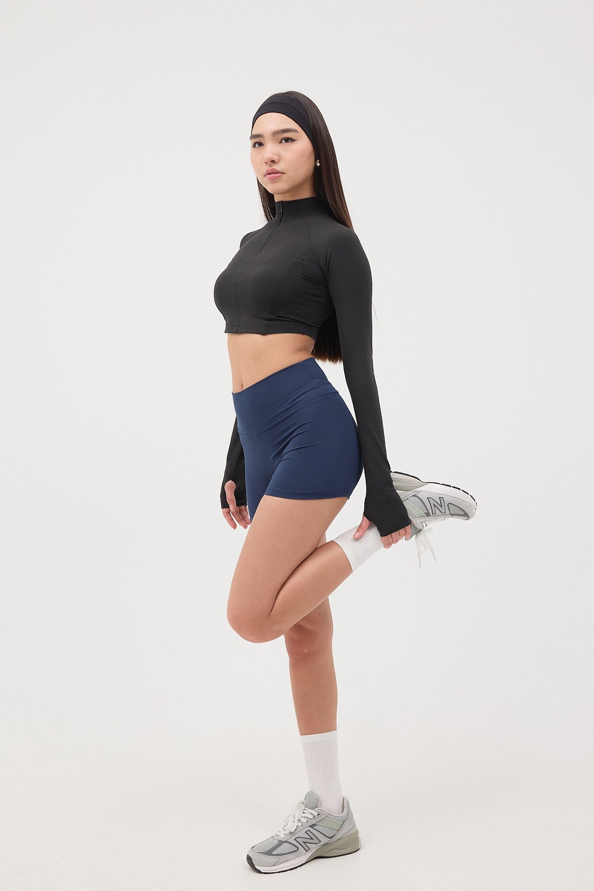 Night-Blue_High-Waist-Sports-Shorts-Tights-addax
