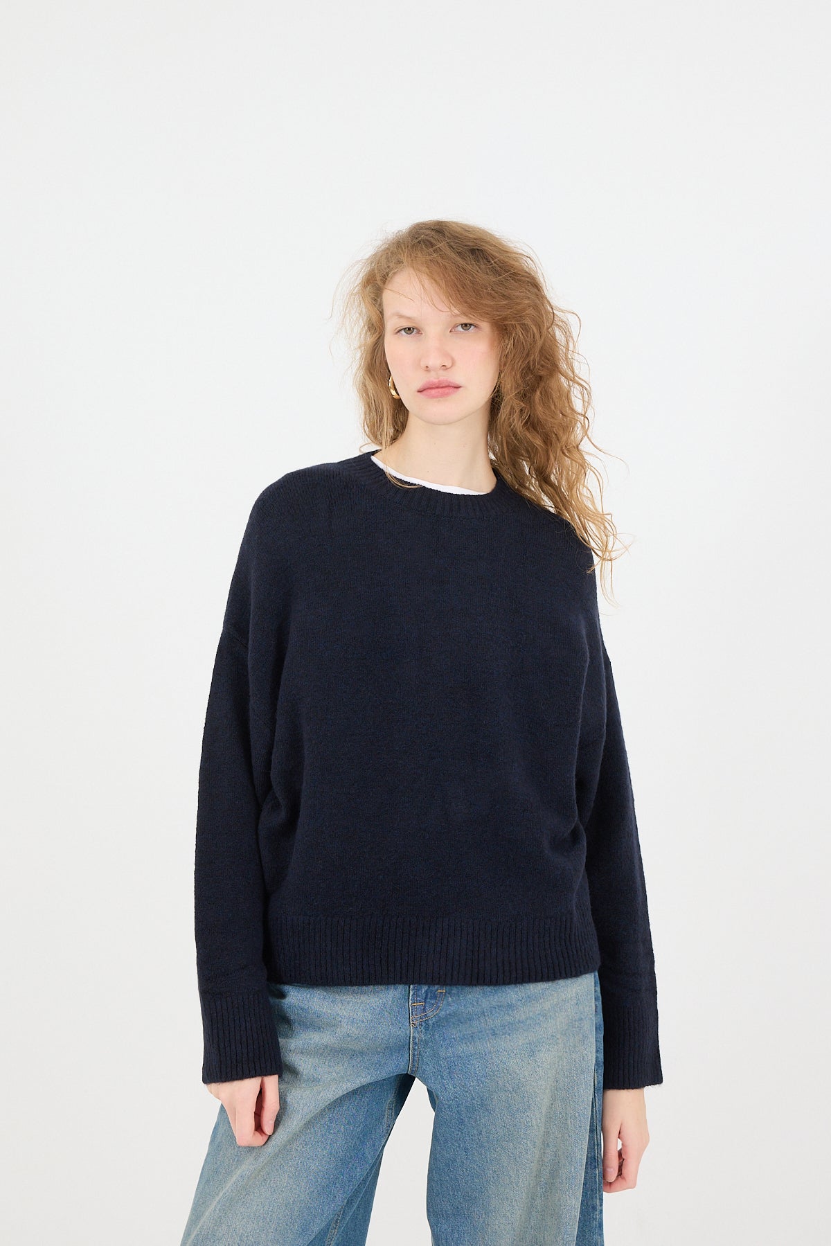 Crew Neck Long Sleeve Knitwear Sweater
