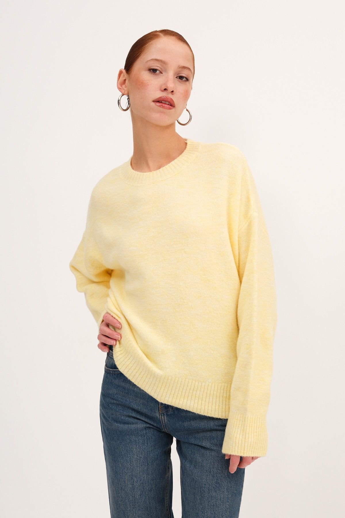 Light-Yellow_Crew-Neck-Long-Sleeve-Knitwear-Sweater-addax