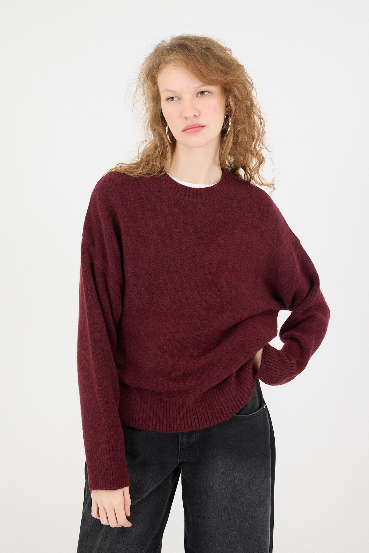 Light-Burgundy_Crew-Neck-Long-Sleeve-Knitwear-Sweater-addax