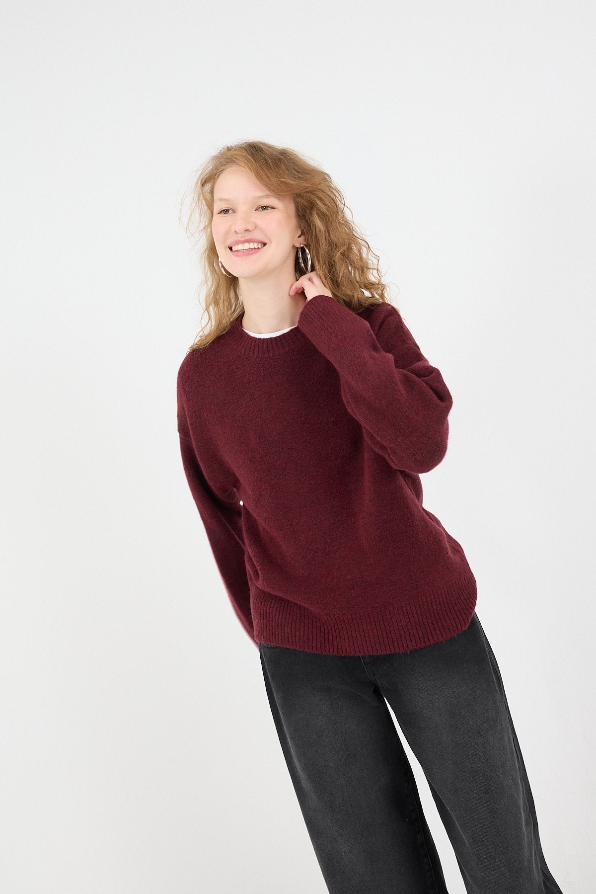 Light-Burgundy_Crew-Neck-Long-Sleeve-Knitwear-Sweater-addax