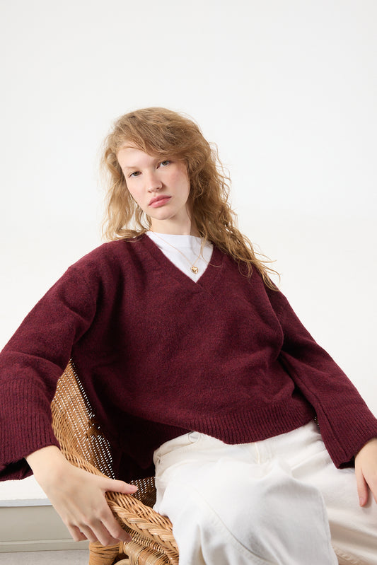 Light-Burgundy_V-Neck-Knitwear-Sweater-addax