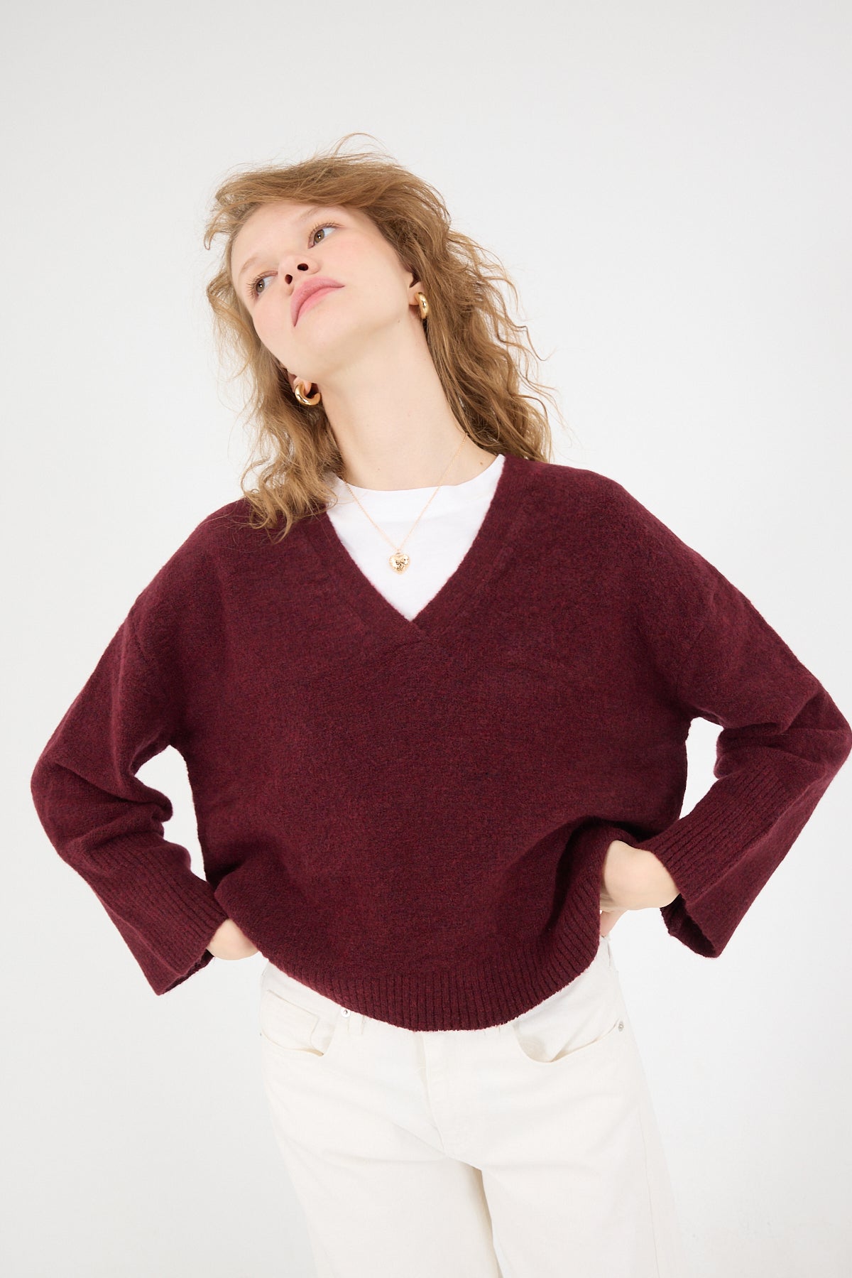 Light-Burgundy_V-Neck-Knitwear-Sweater-addax