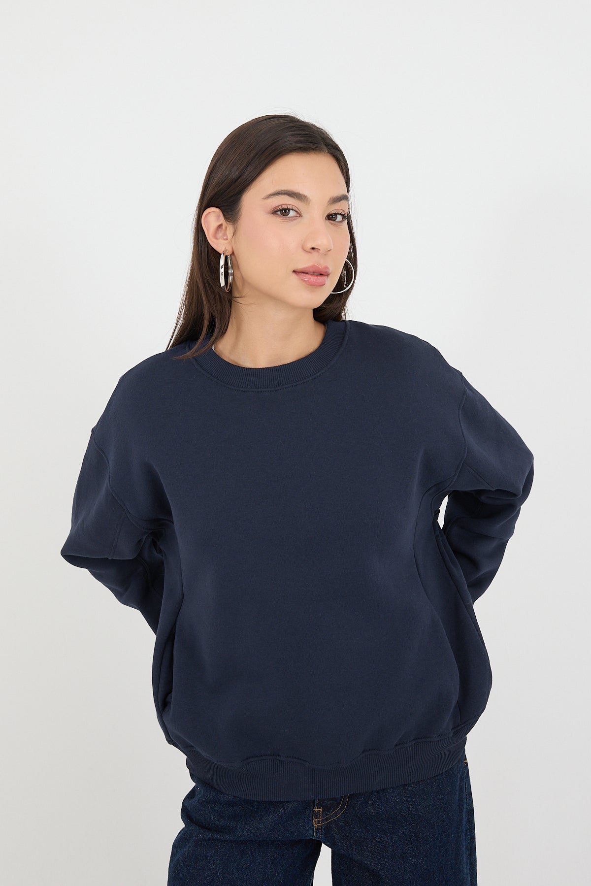 Night-Blue_Crew-Neck-Fleece-Lined-Basic-Sweatshirt-addax