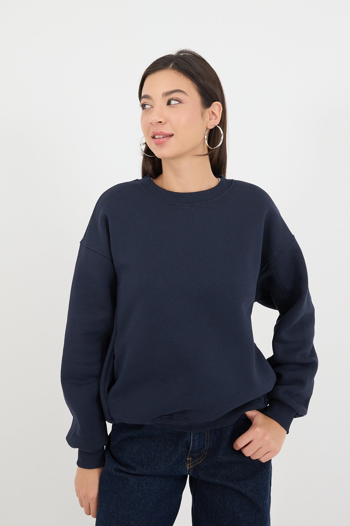 Night-Blue_Crew-Neck-Fleece-Lined-Basic-Sweatshirt-addax