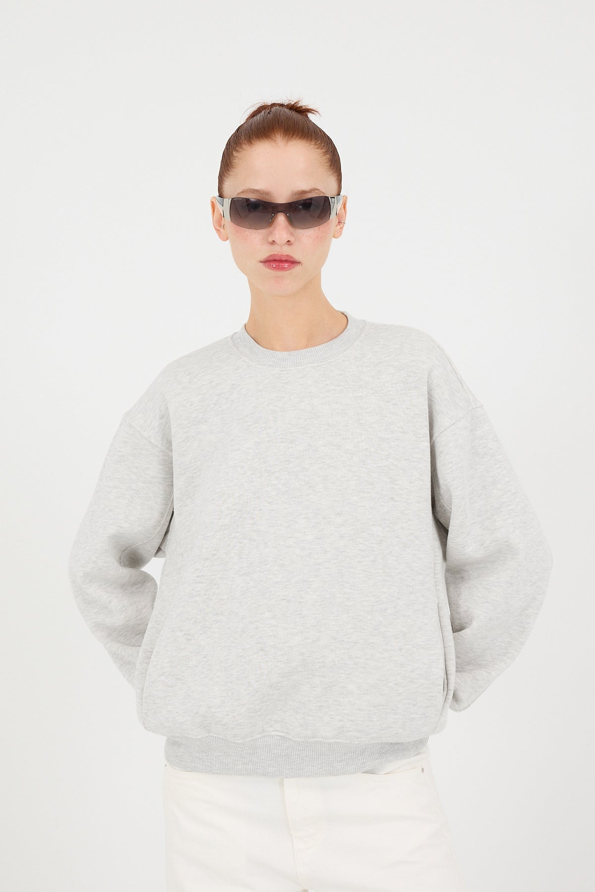 Snow-Melange_Crew-Neck-Fleece-Lined-Basic-Sweatshirt-addax